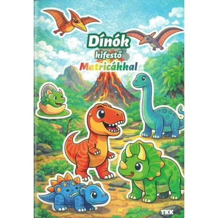 Dínók kifestő - Matricákkal