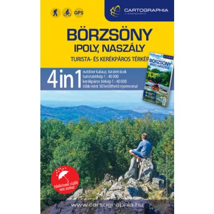 Börzsöny, Ipoly, Naszály 4in1 outdoor kalauz + turista- és kerékpáros térkép